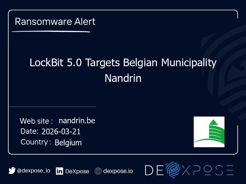 LockBit 5.0 Targets Belgian Municipality Nandrin
