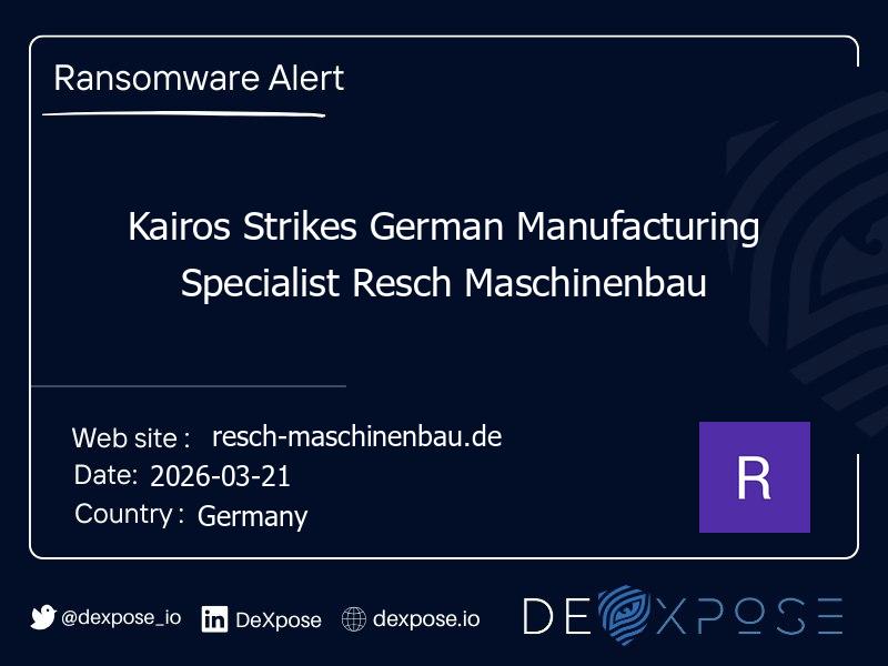 Kairos Strikes German Manufacturing Specialist Resch Maschinenbau