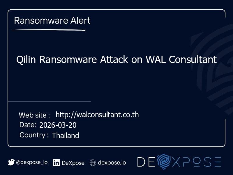 Qilin Ransomware Attack on WAL Consultant