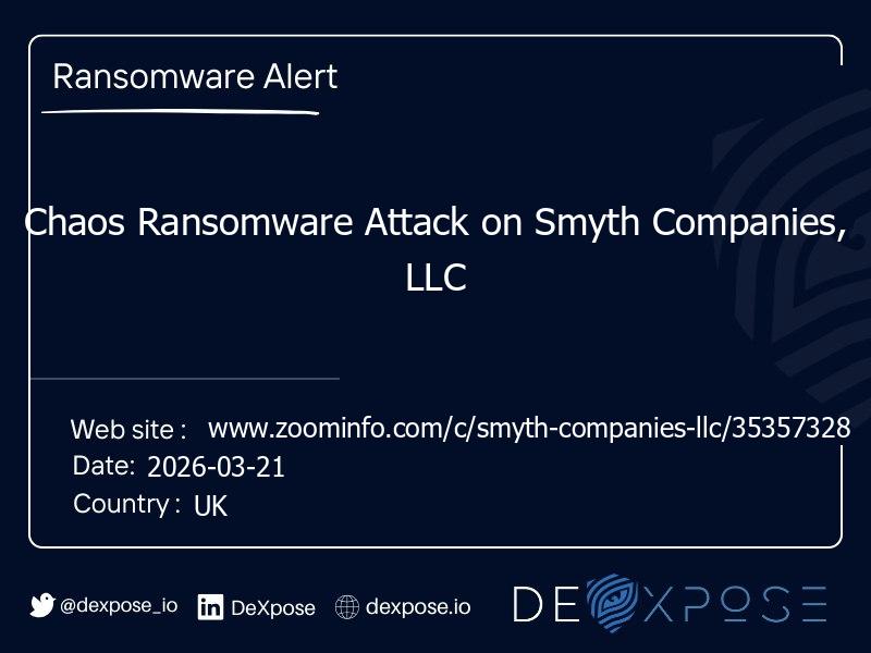 Chaos Ransomware Attack on Smyth Companies, LLC