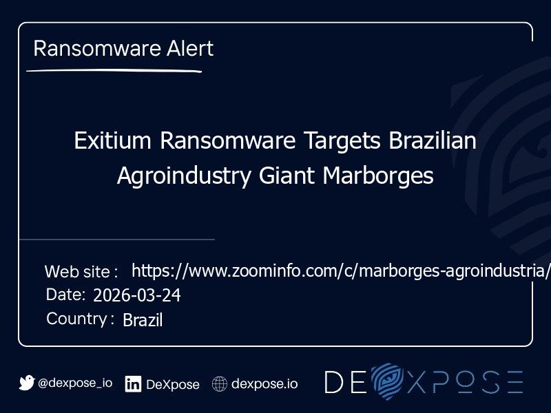 Exitium Ransomware Targets Brazilian Agroindustry Giant Marborges