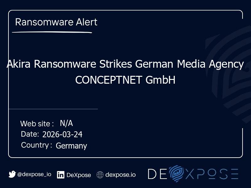 Akira Ransomware Strikes German Media Agency CONCEPTNET GmbH