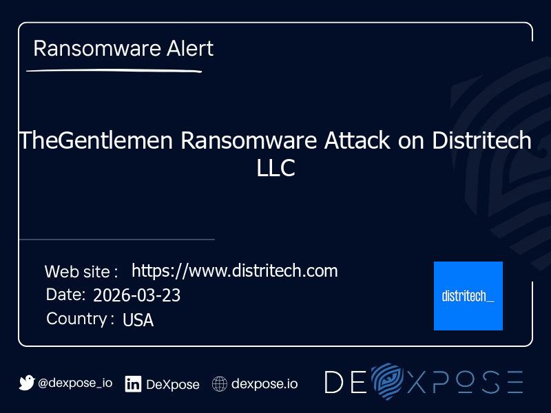 TheGentlemen Ransomware Attack on Distritech LLC