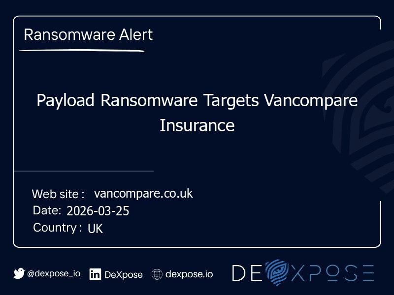 Payload Ransomware Targets Vancompare Insurance