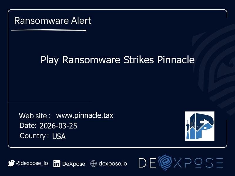 Play Ransomware Strikes Pinnacle