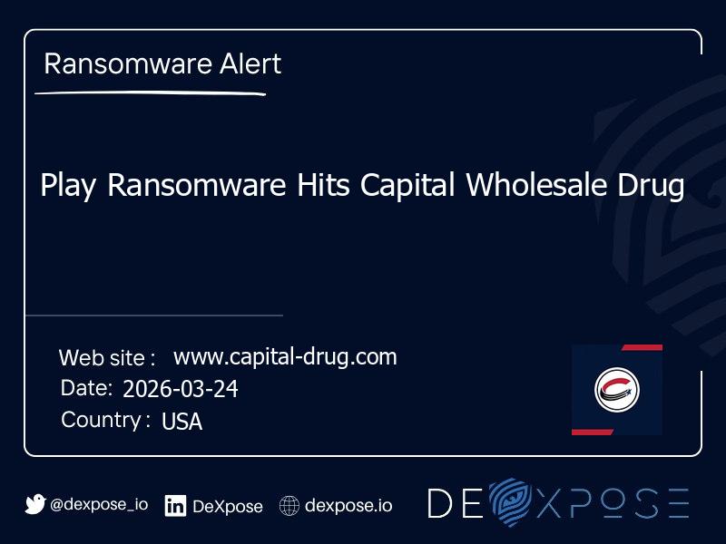 Play Ransomware Hits Capital Wholesale Drug