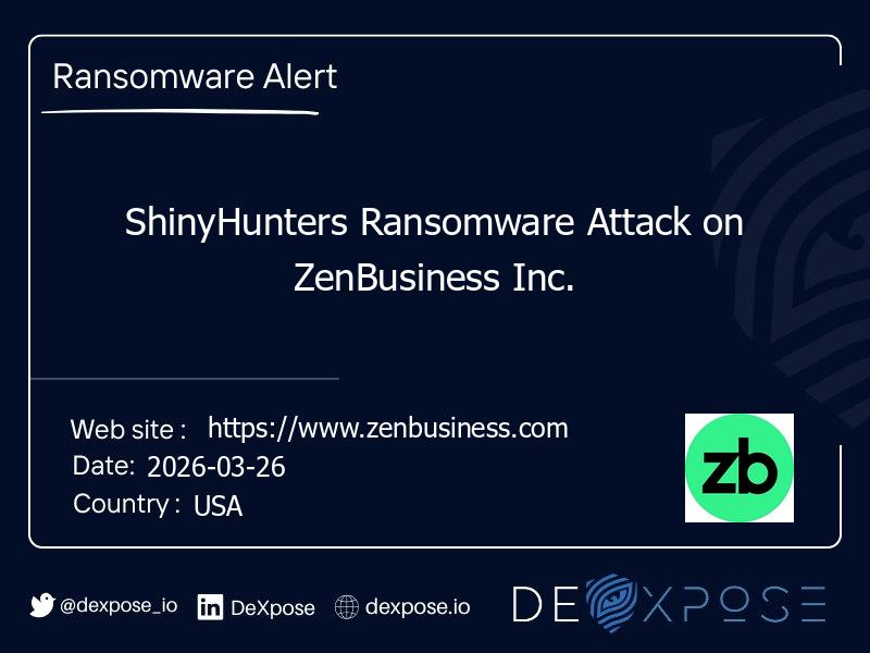 ShinyHunters Ransomware Attack on ZenBusiness Inc.