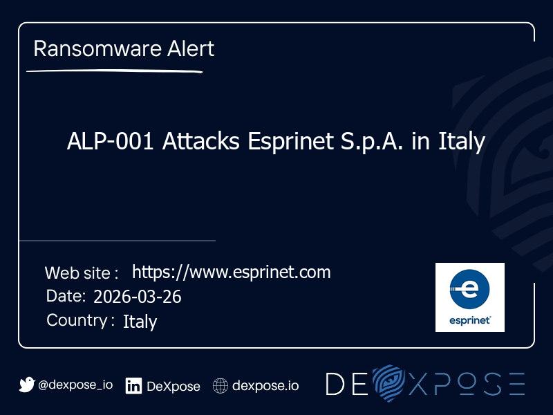 ALP-001 Attacks Esprinet S.p.A. in Italy