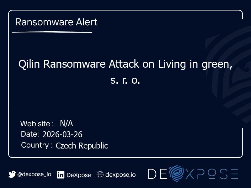 Qilin Ransomware Attack on Living in green, s. r. o.