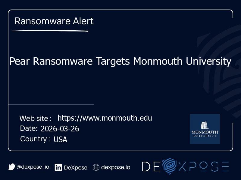 Pear Ransomware Targets Monmouth University