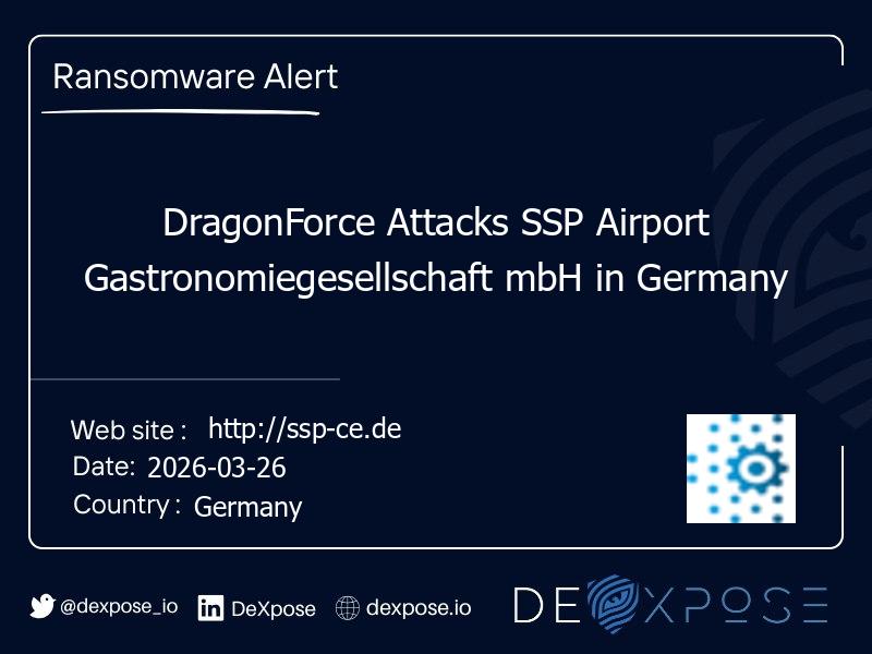 DragonForce Attacks SSP Airport Gastronomiegesellschaft mbH in Germany