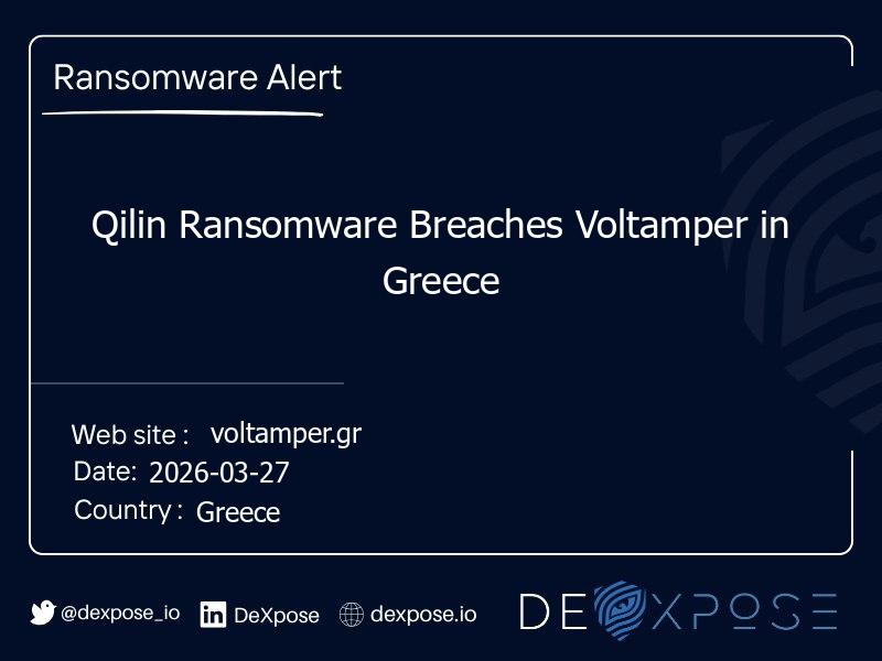Qilin Ransomware Breaches Voltamper in Greece