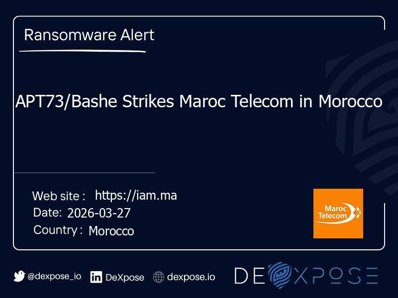 APT73/Bashe Strikes Maroc Telecom in Morocco