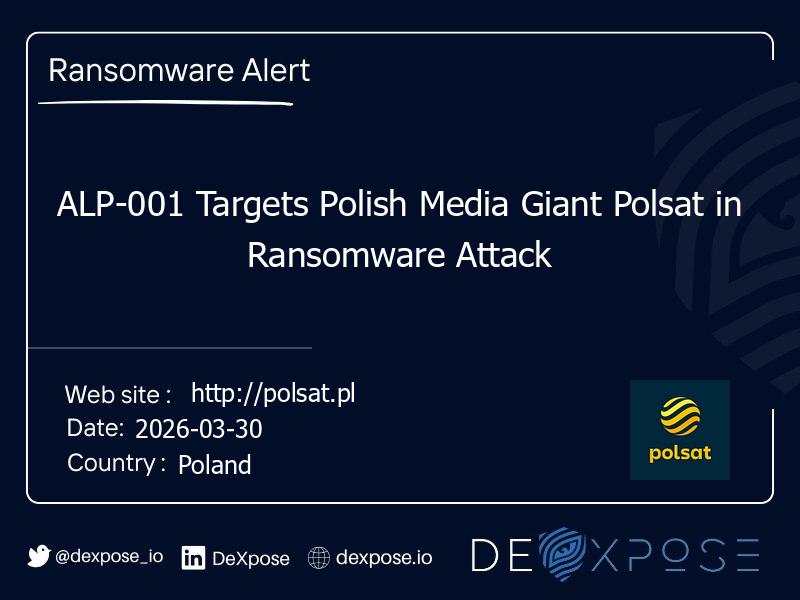 ALP-001 Targets Polish Media Giant Polsat in Ransomware Attack
