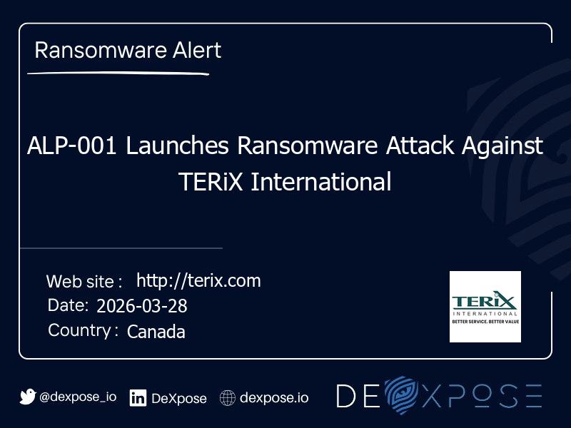 ALP-001 Launches Ransomware Attack Against TERiX International