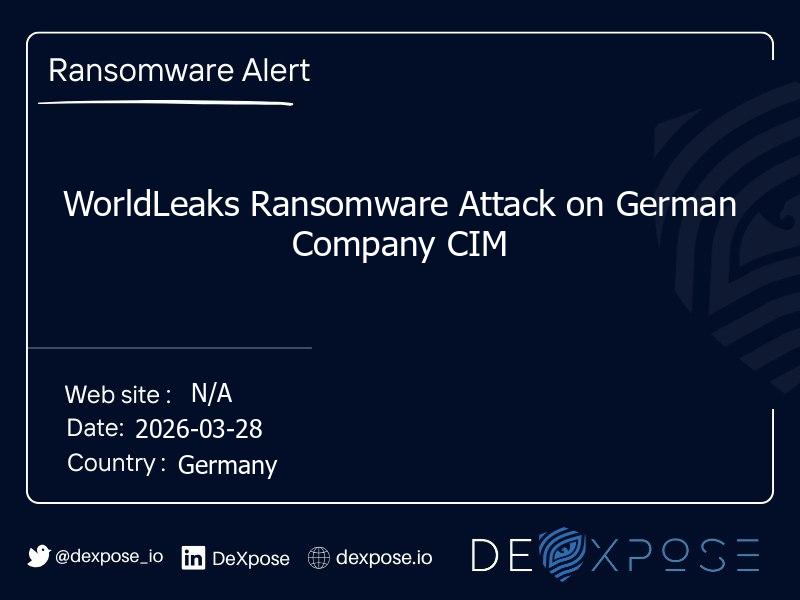 WorldLeaks Ransomware Attack on German Company CIM