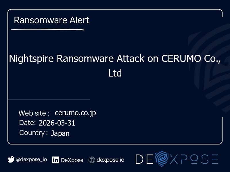 Nightspire Ransomware Attack on CERUMO Co., Ltd