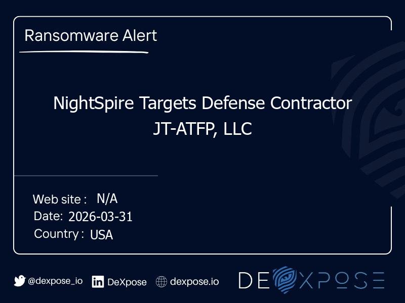 NightSpire Targets Defense Contractor JT-ATFP, LLC