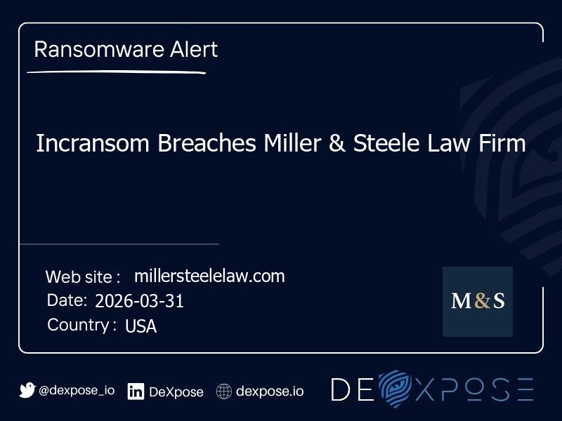 Incransom Breaches Miller & Steele Law Firm