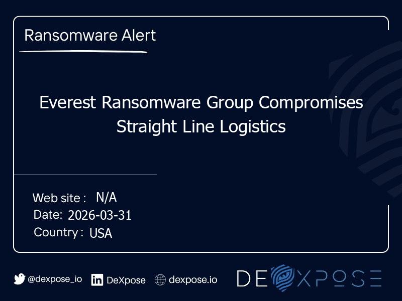 Everest Ransomware Group Compromises Straight Line Logistics