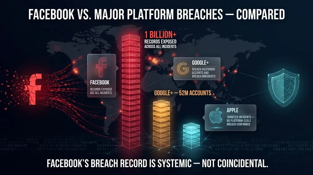 Facebook vs. Other Major Platform Breaches