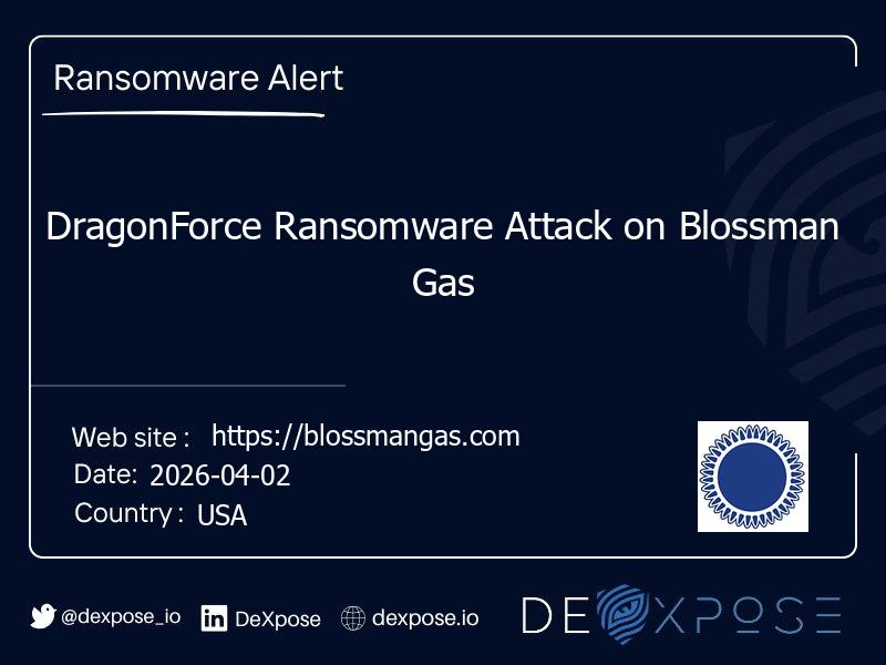 DragonForce Ransomware Attack on Blossman Gas