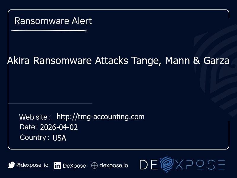 Akira Ransomware Attacks Tange, Mann & Garza