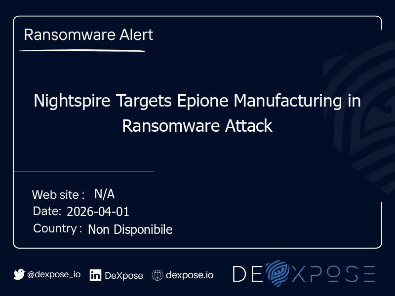 Nightspire Targets Epione Manufacturing in Ransomware Attack