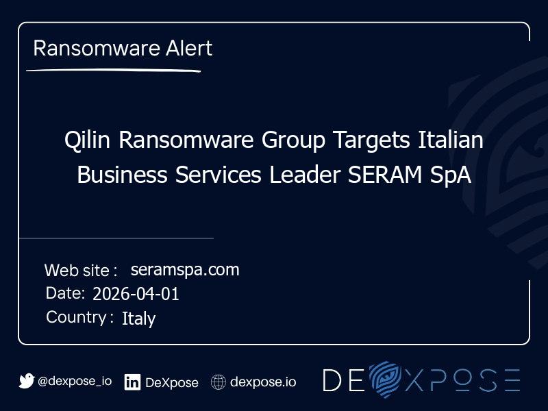 Qilin Ransomware Group Targets Italian Business Services Leader SERAM SpA