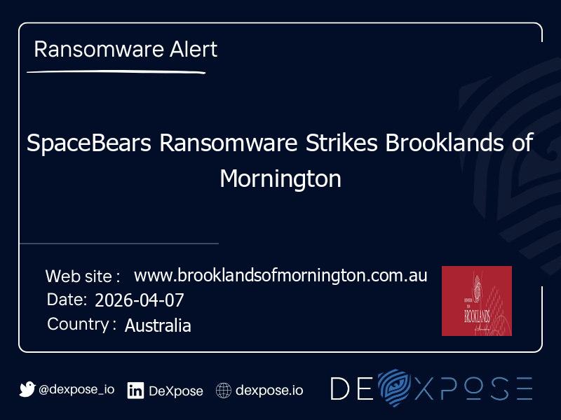 SpaceBears Ransomware Strikes Brooklands of Mornington