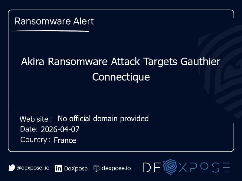 Akira Ransomware Attack Targets Gauthier Connectique