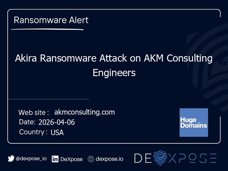 Akira Ransomware Attack on AKM Consulting Engineers