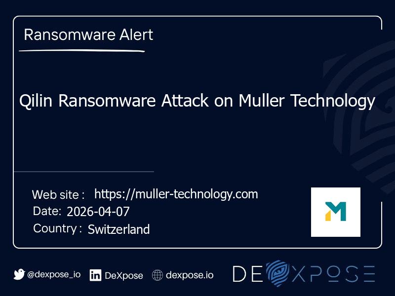 Qilin Ransomware Attack on Muller Technology