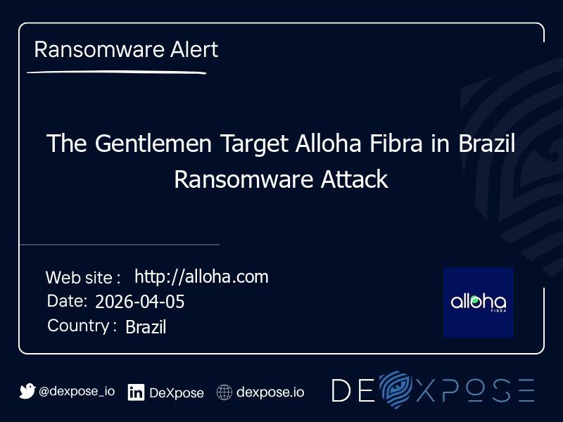 The Gentlemen Target Alloha Fibra in Brazil Ransomware Attack