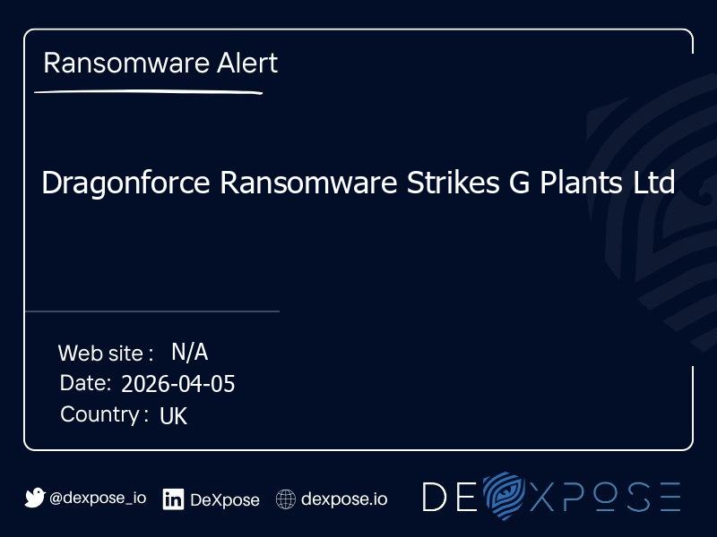 Dragonforce Ransomware Strikes G Plants Ltd