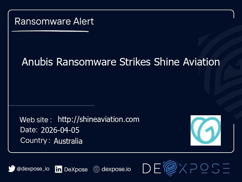 Anubis Ransomware Strikes Shine Aviation