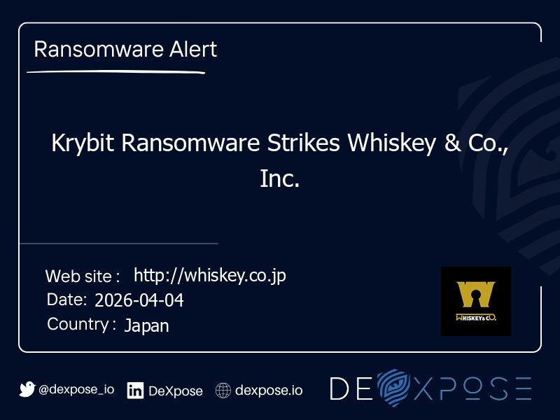 Krybit Ransomware Strikes Whiskey & Co., Inc.