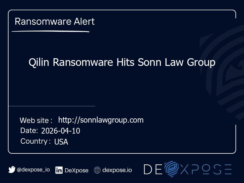 Qilin Ransomware Hits Sonn Law Group
