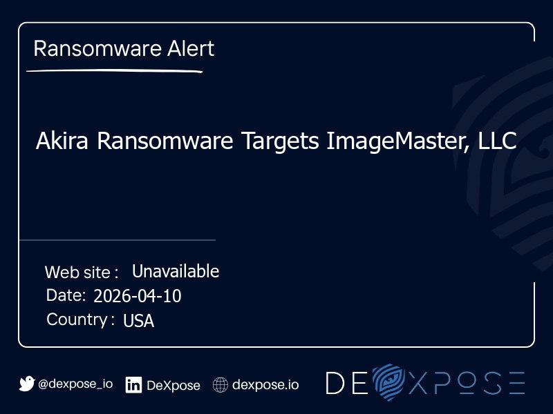 Akira Ransomware Targets ImageMaster, LLC