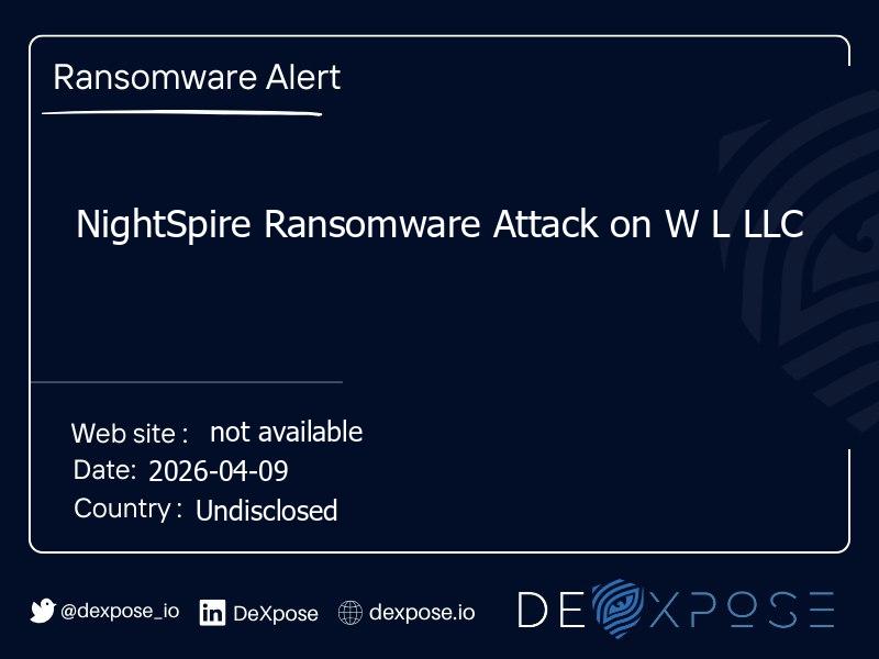 NightSpire Ransomware Attack on W L LLC