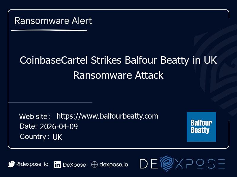 CoinbaseCartel Strikes Balfour Beatty in UK Ransomware Attack