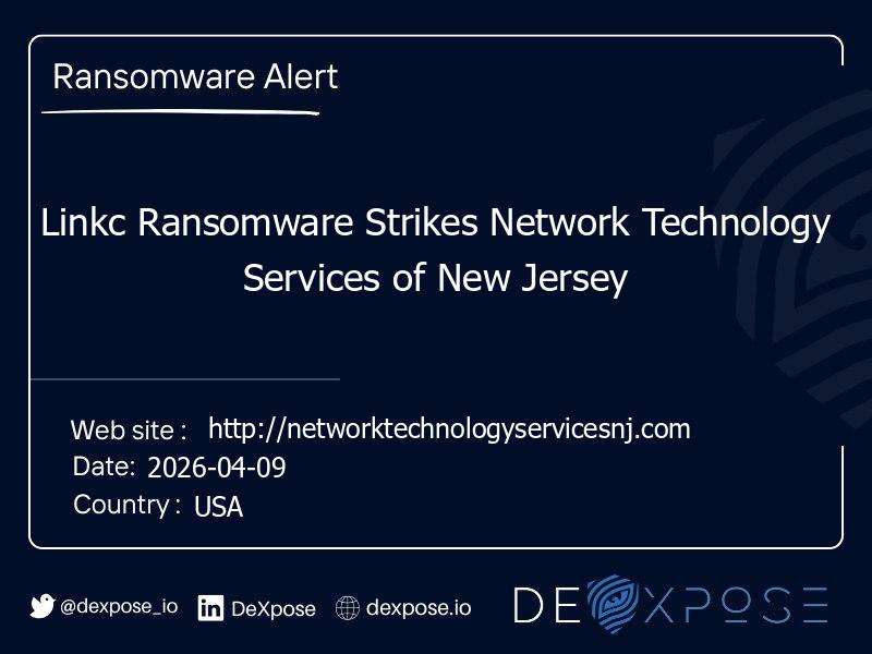 Linkc Ransomware Strikes Network Technology Services of New Jersey