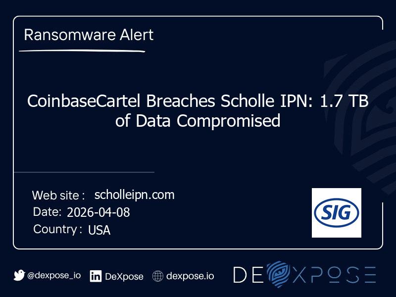 CoinbaseCartel Breaches Scholle IPN: 1.7 TB of Data Compromised