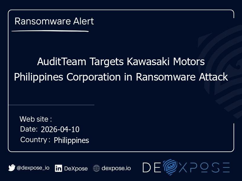 AuditTeam Targets Kawasaki Motors Philippines Corporation in Ransomware Attack