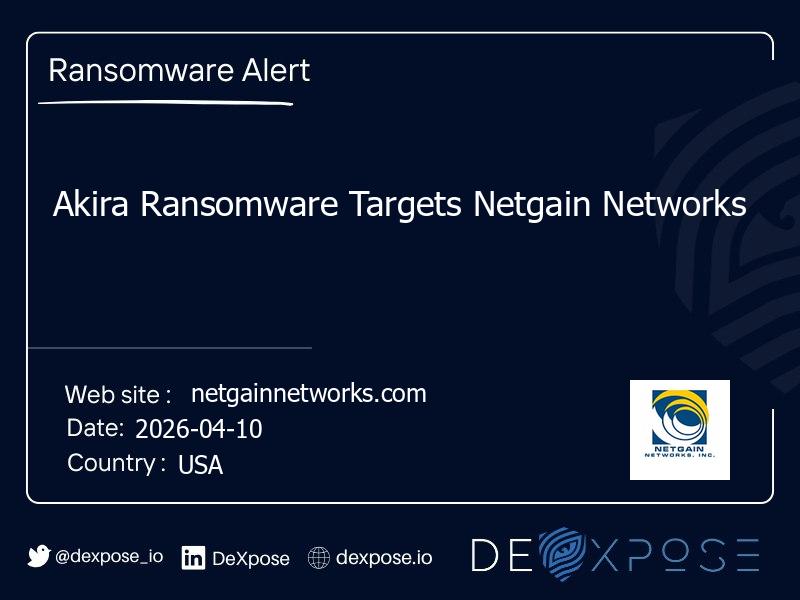 Akira Ransomware Targets Netgain Networks