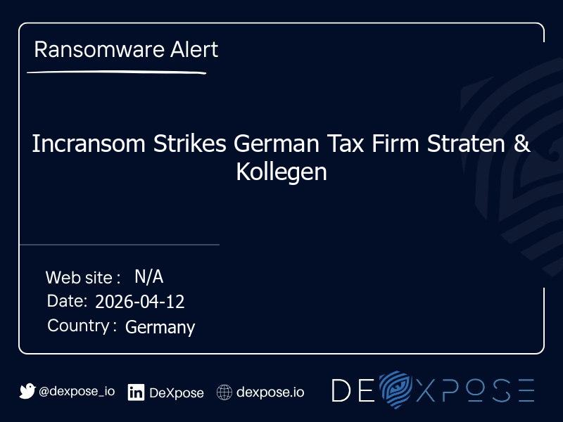 Incransom Strikes German Tax Firm Straten & Kollegen