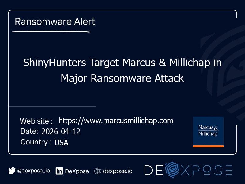 ShinyHunters Target Marcus & Millichap in Major Ransomware Attack