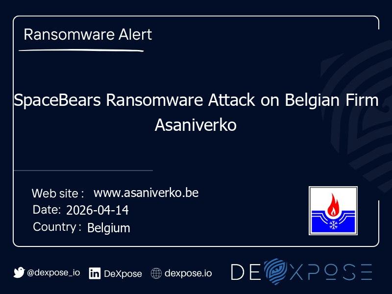 SpaceBears Ransomware Attack on Belgian Firm Asaniverko