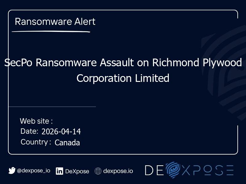 SecPo Ransomware Assault on Richmond Plywood Corporation Limited