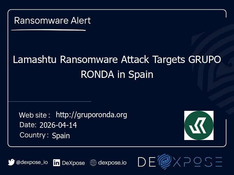 Lamashtu Ransomware Attack Targets GRUPO RONDA in Spain